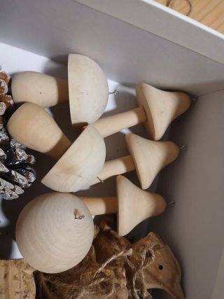 Adornos Navideños Rústicos Madera y Tela
