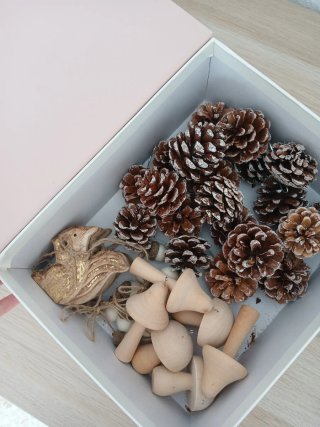 Adornos Navideños Rústicos Madera y fieltro