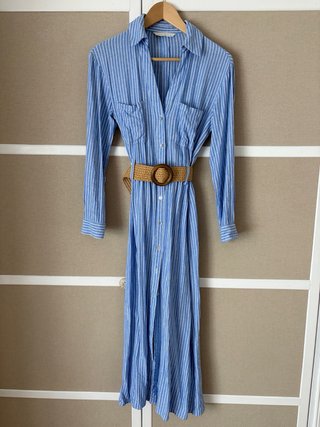 Vestido camisero Zara rayas azules