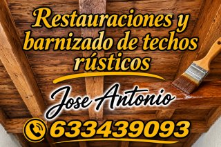 Restauración de techos rústicos, barnizado