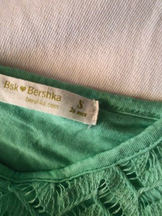 Top verde crochet talla S