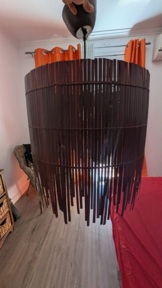 Lámpara Ikea bambú estilo étnico