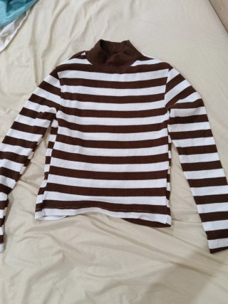 Jersey fino rayas marrones y blancas XL