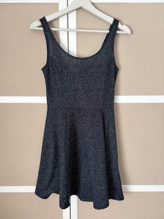 Vestido H&M azul oscuro con Lunares Blancos
