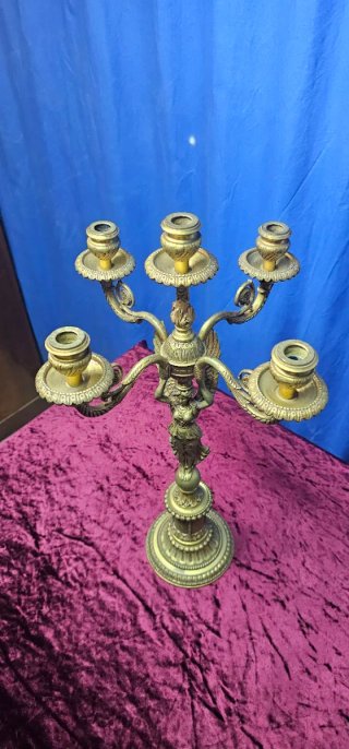 Candelabros Bronce/Latón 5 Brazos Antiguos