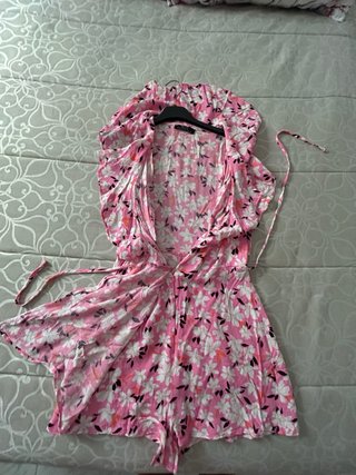 Mono corto estampado flores rosa