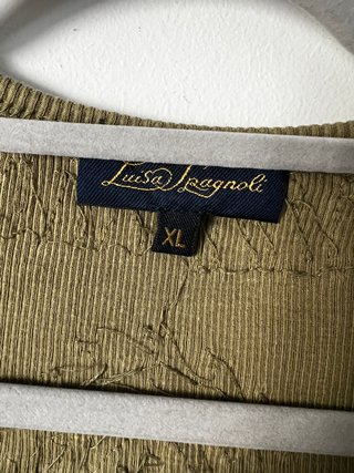 T-shirt Luisa Spagnoli kaki con perline