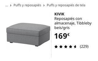 Puf baúl Ikea gris