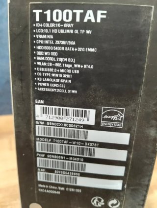 Portátil 2 en 1 Asus Transformer T100TAF 10"