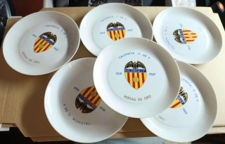 Platos Conmemorativos Valencia C.F. Bodas de Oro