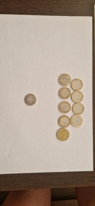 Lote monedas 1€ + moneda plata