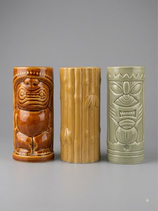 Set 3 Bicchieri Tiki Mug Cocktail Ceramica