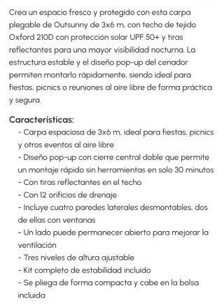 Carpa Plegable Impermeable 6x3 NUEVA