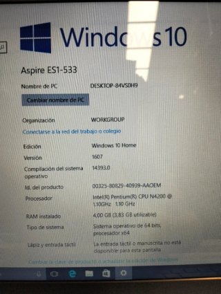 Acer ES1-533-P5MS Portátil de 15.6" Intel Pentium