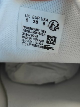Zapatillas Lacoste Talla 38 Blancas