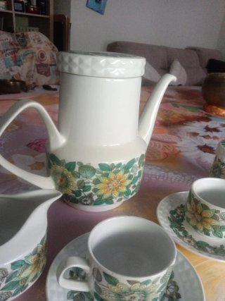 Juego de café porcelana floral