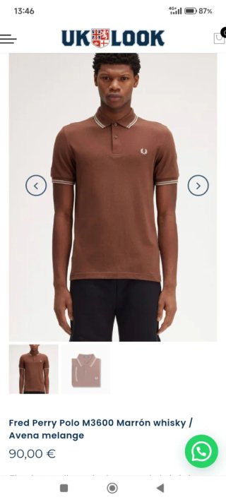 Polo Fred Perry Marrón Talla XL.