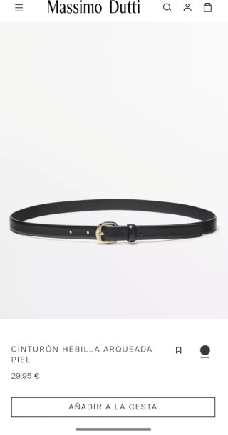 Cinturón Massimo Dutti Negro Talla S'