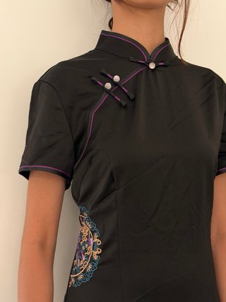 Vestido Chino Qipao Negro