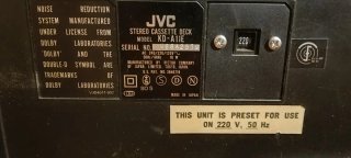 Reproductor de Cassette JVC KD-A11E Plata