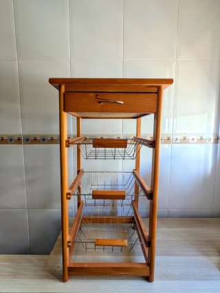 Carro verdulero cocina madera y metal