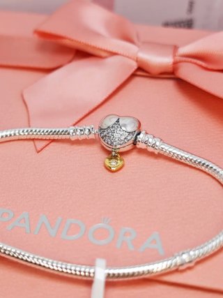 Pulsera Pandora Corazón 19 cm Plata Disney Ale