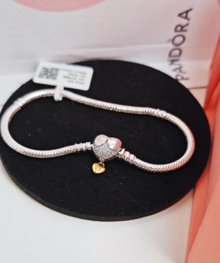 Pulsera Pandora Corazón 19 cm Plata Disney Ale