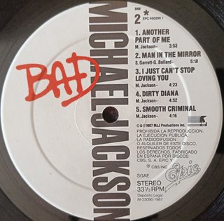 Michael Jackson Bad Vinilo LP 1987