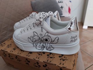 Scarpe Disney Stitch Bianche Argento
