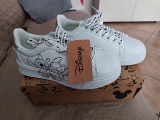 Scarpe Disney Stitch Bianche Argento