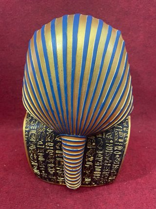 Busto in legno dipinto a mano di Tutankhamon