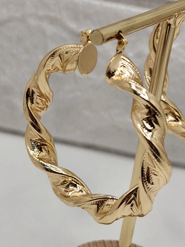 Pendientes Aro Greca Goldfilled 5cm