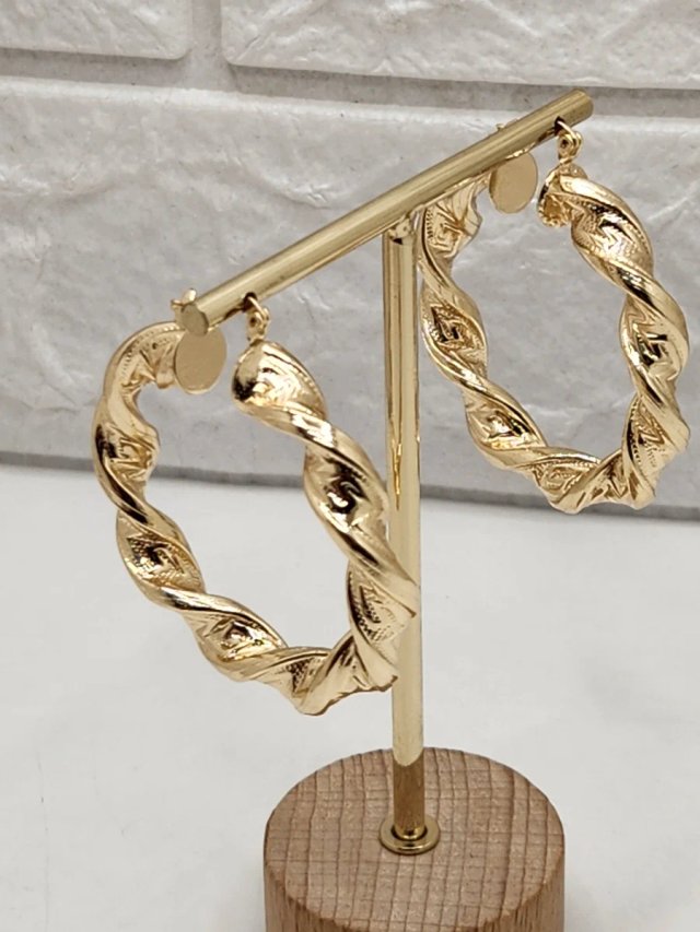 Pendientes Aro Greca Goldfilled 5cm