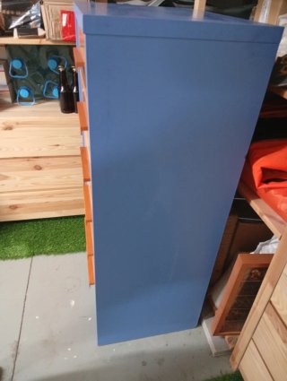 Cajonera 6 cajones azul y madera
