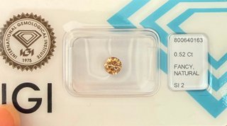Diamante Natural Fancy Orange 0.52ct