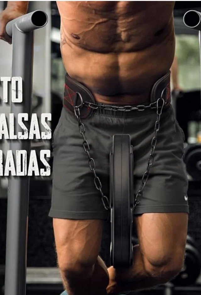 Cinturón Fitness Negro con Cadena