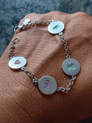 Pulsera Tous Esmalte Corazón, Rana, Niña