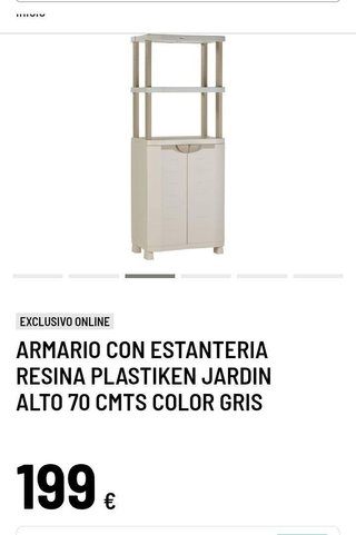 ARMARIO CON ESTANTERIA RESINA PLASTIKEN JARDIN ALTO
