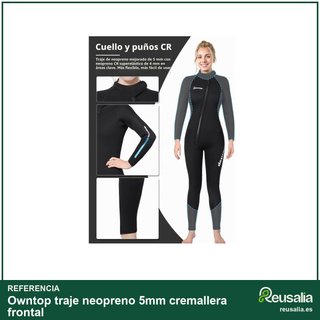 Owntop traje neopreno 5mm cremallera frontal