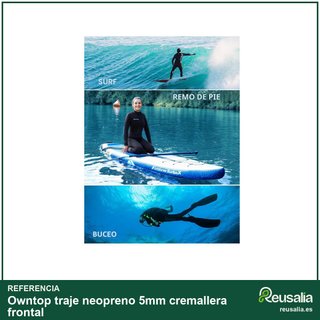 Owntop traje neopreno 5mm cremallera frontal