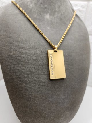Medalla Acero Quirúrgico Chapado Oro Circonitas