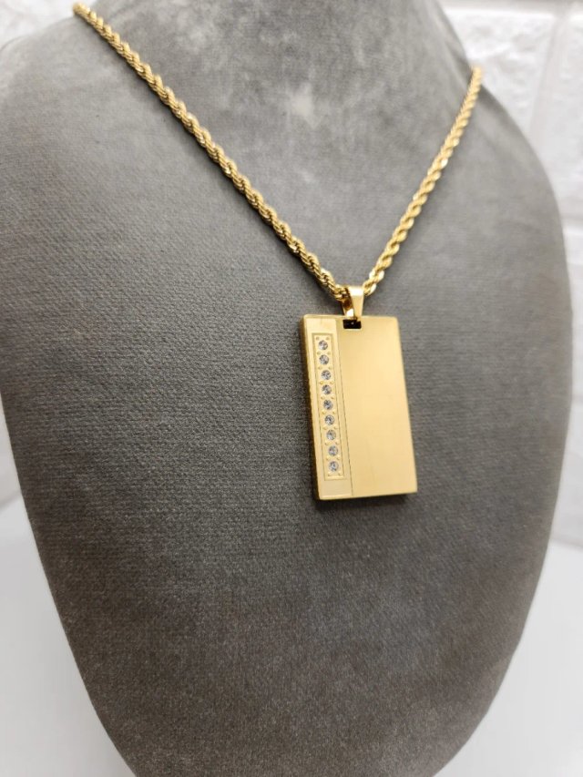 Medalla Acero Quirúrgico Chapado Oro Circonitas