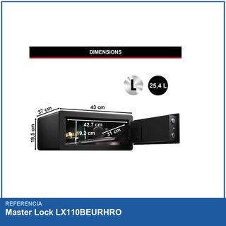Master Lock LX110BEURHRO caja fuerte biométrica