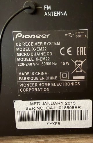 Mini cadena equipo de música Pioneer