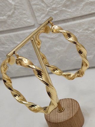 Pendientes Aro Rizado Goldfilled 7cm