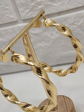 Pendientes Aro Rizado Goldfilled 7cm