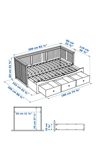 Cama Diván 3 Cajones y 2 colchones