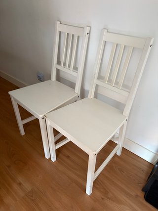 2 Sillas Madera Blanca IKEA