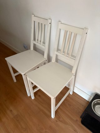 2 Sillas Madera Blanca IKEA