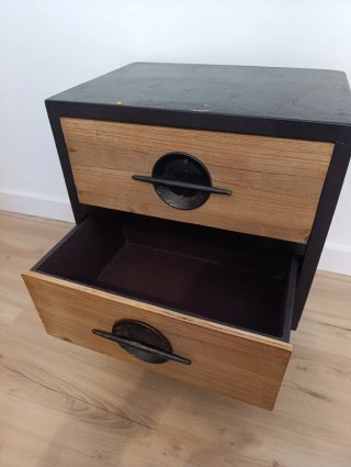 Mesita de noche madera y metal